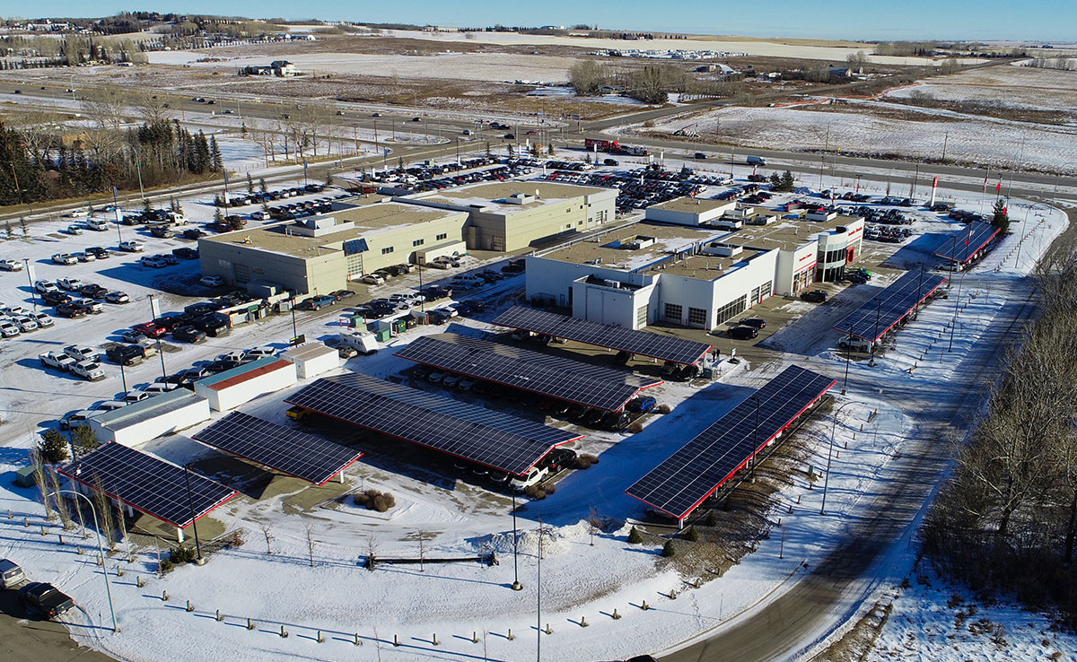 357 kW Solar Carport Okotoks Honda